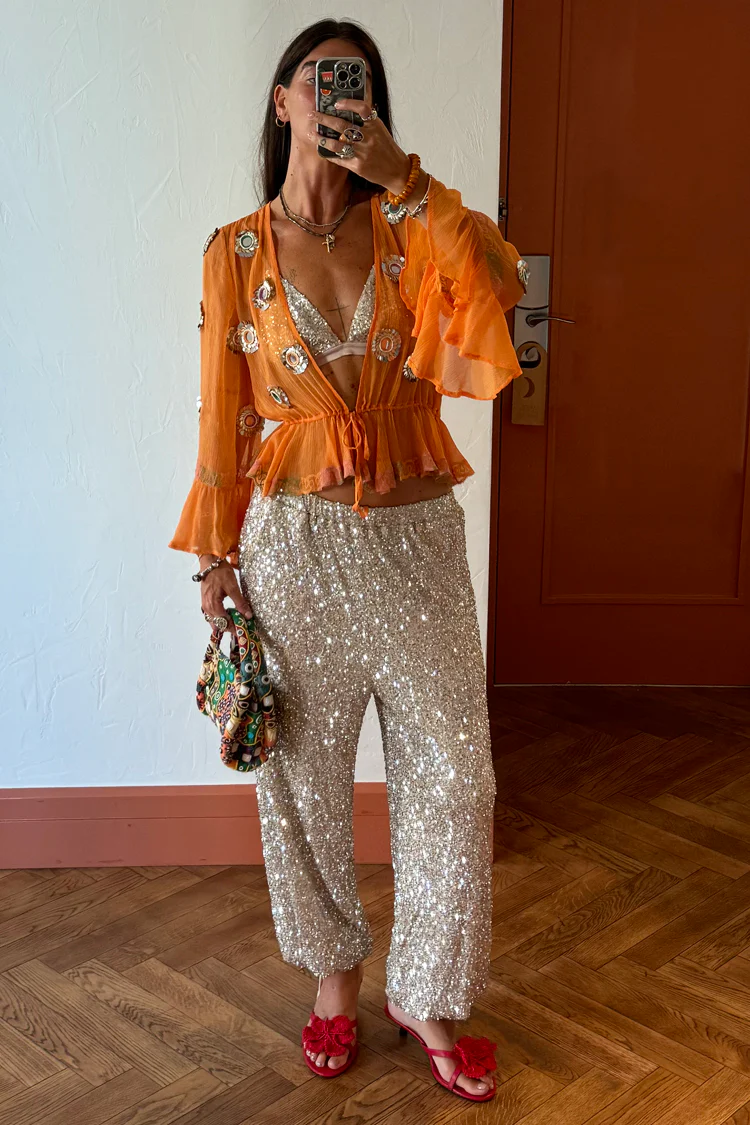 Apricot Embellished Top - Image 3