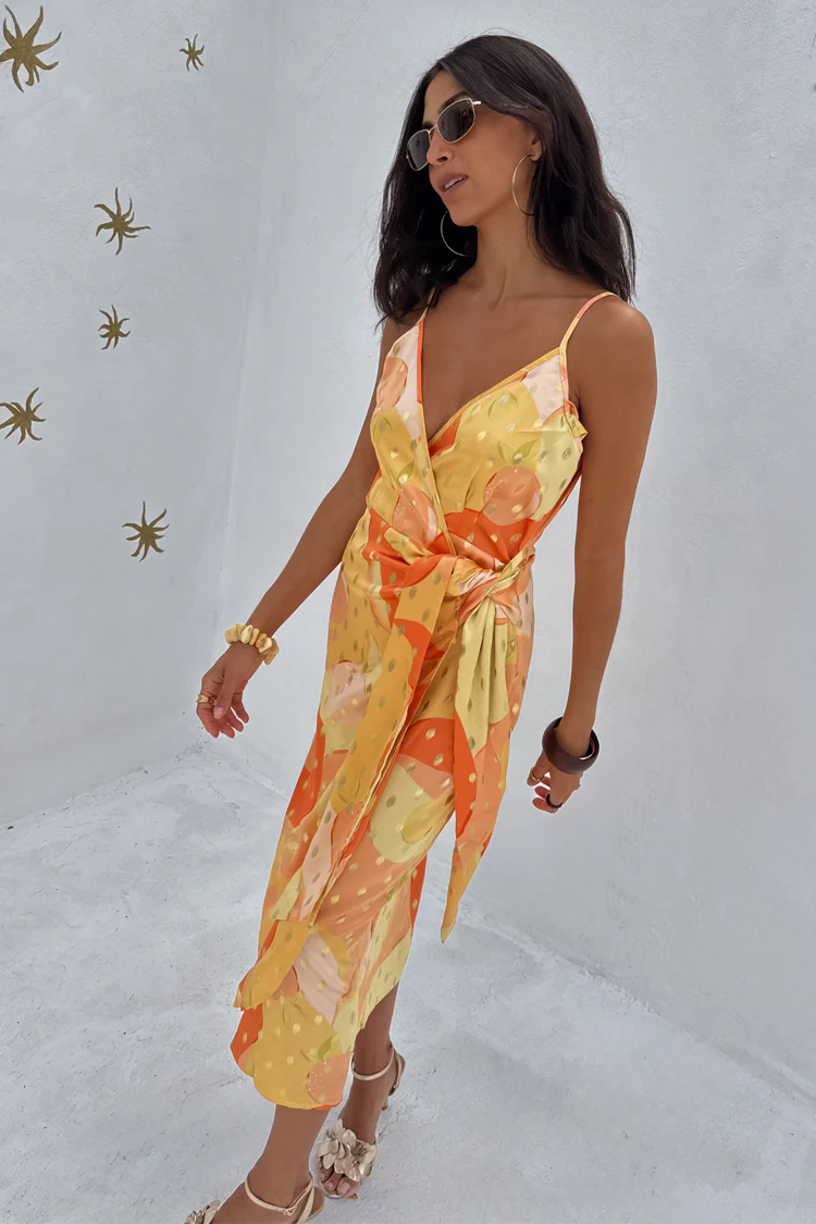 Apricot Strappy Vienna Dress - Image 3
