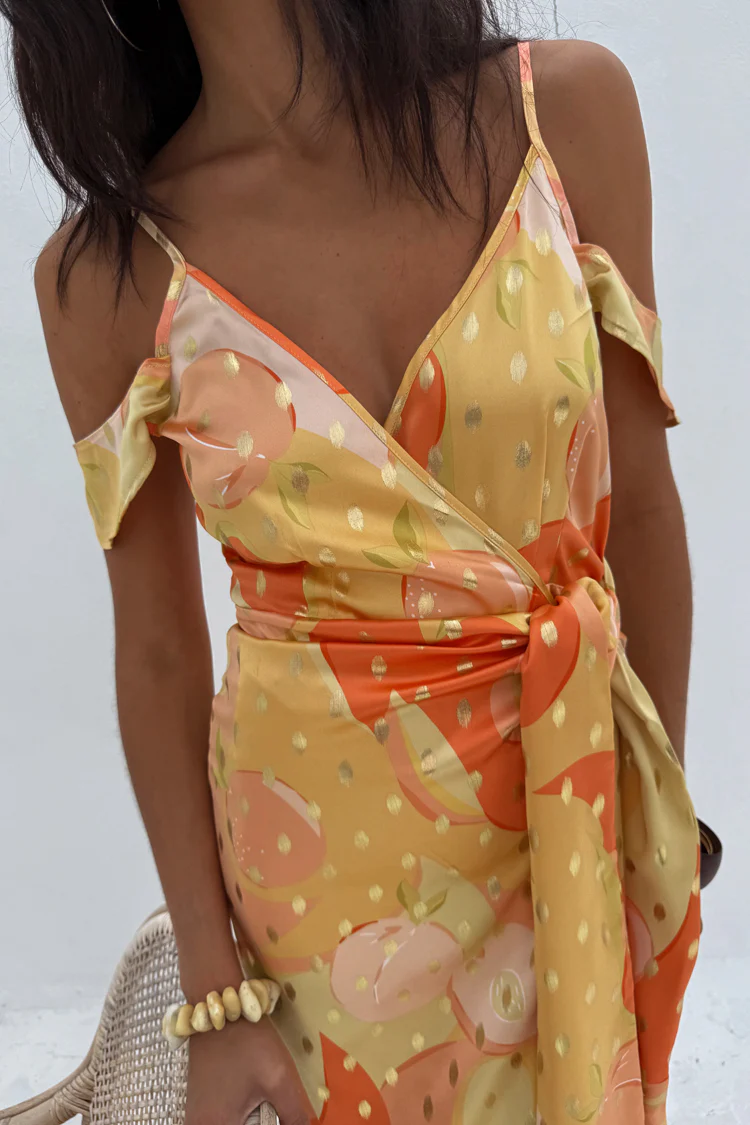Apricot Strappy Vienna Dress - Image 5
