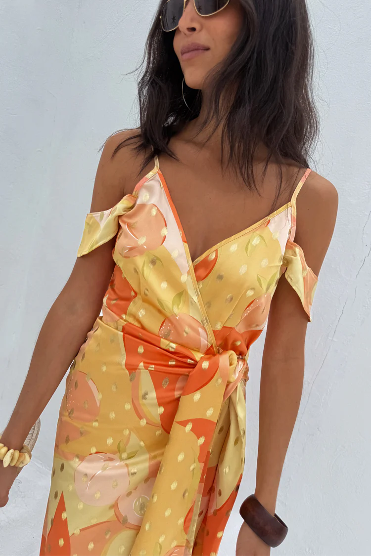Apricot Strappy Vienna Dress - Image 6