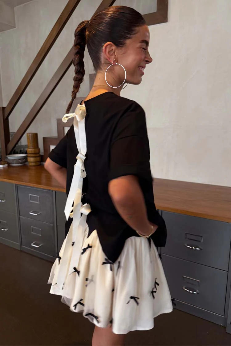 Black Bow Mini Monika Skirt - Image 4