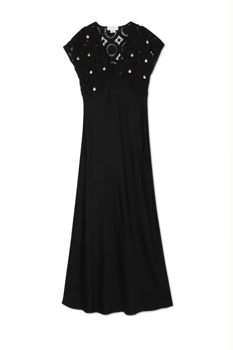 Black Crochet Shell Elodie Dress - Image 12