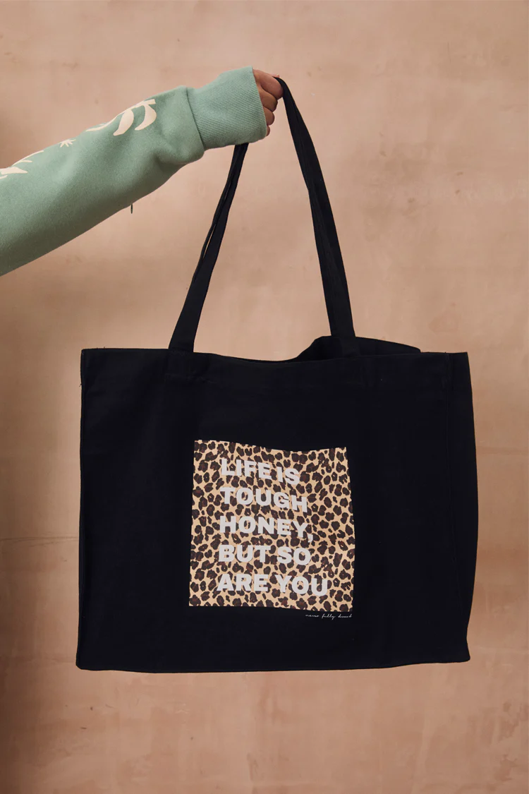Black Life Is Tough Tote Bag - Image 2