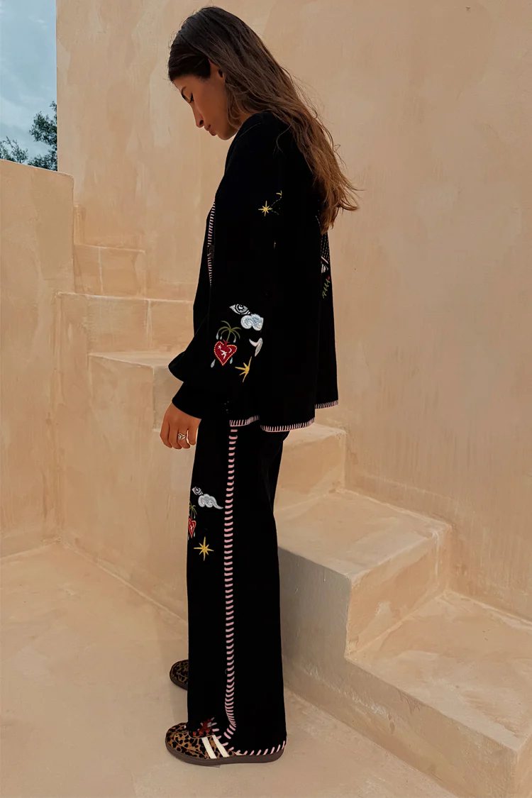 Black Night Garden Knit Jogger - Image 3