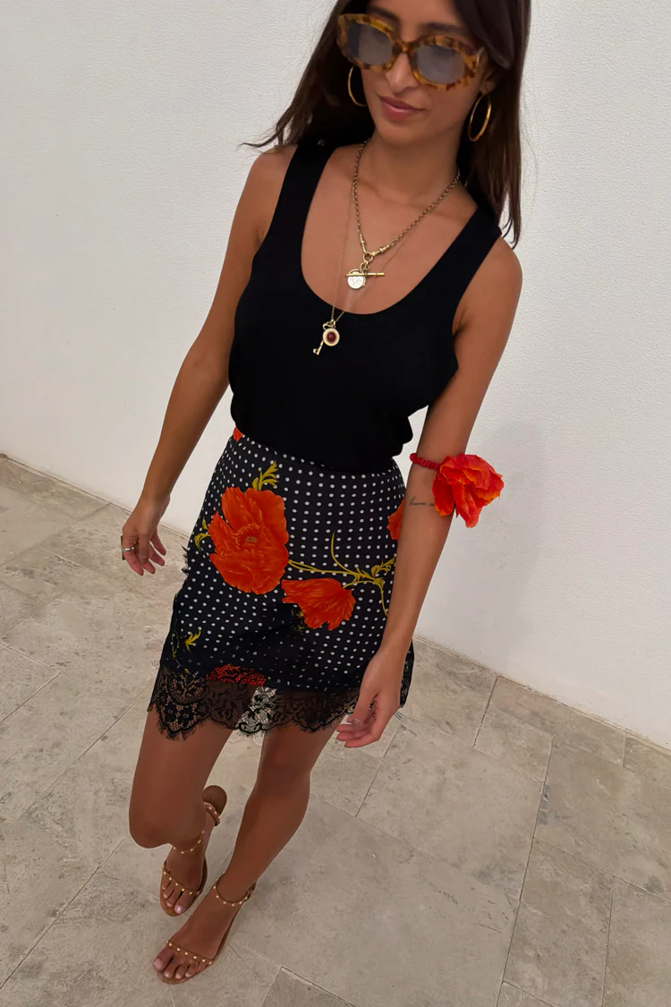 Black Poppy Mini Maeva Skirt - Image 7