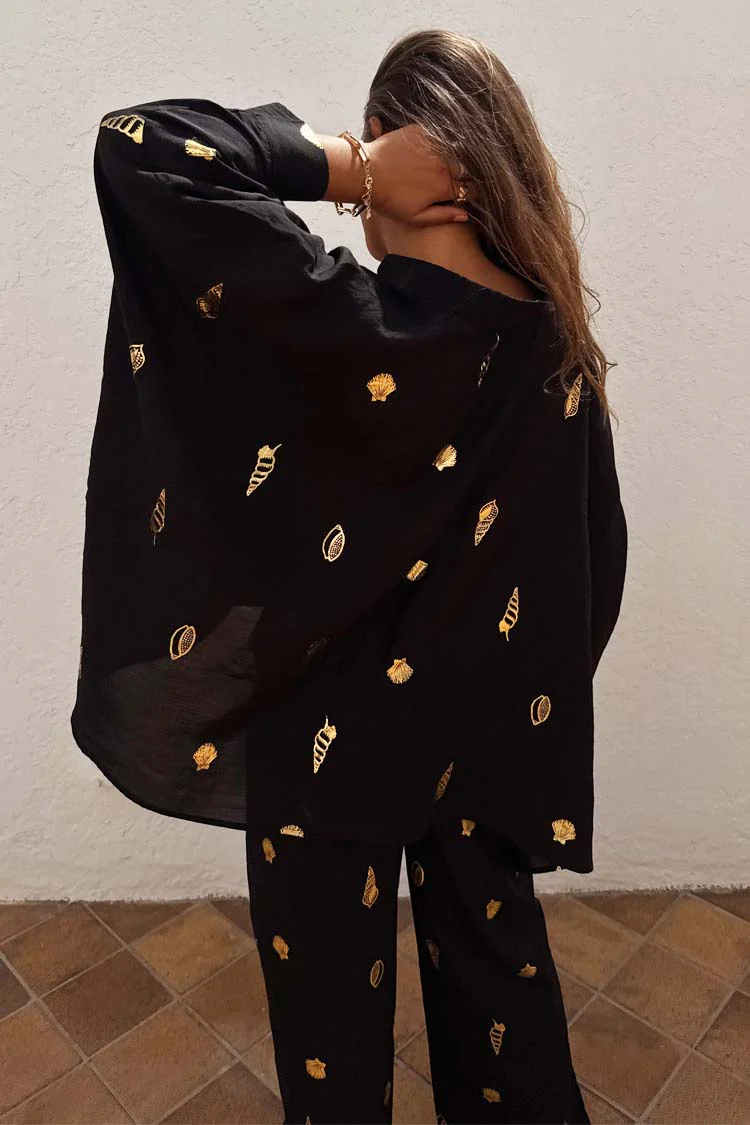 Black Shell Cape Shirt - Image 5