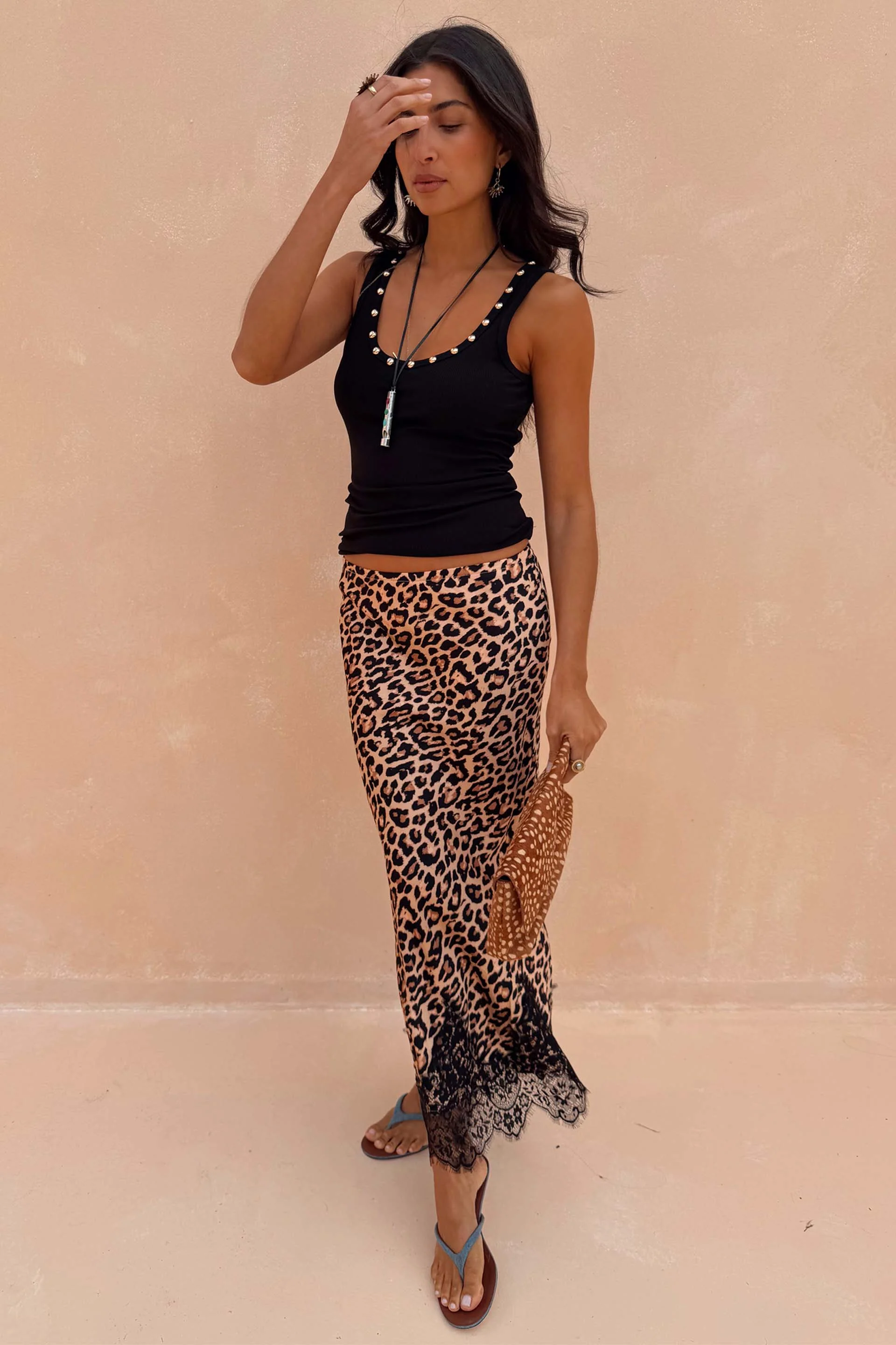 Black Studded Rib Vest - Image 3