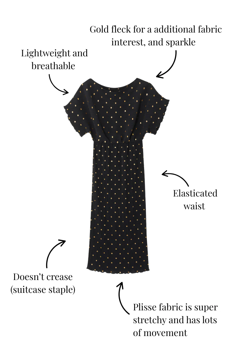Black Tilly Dress with Gold Foil - Image 12