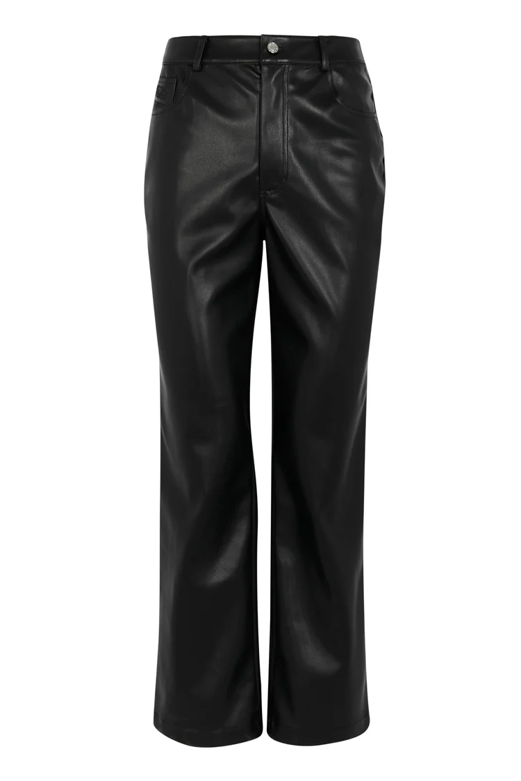 Black Vegan Leather Trouser - Image 11