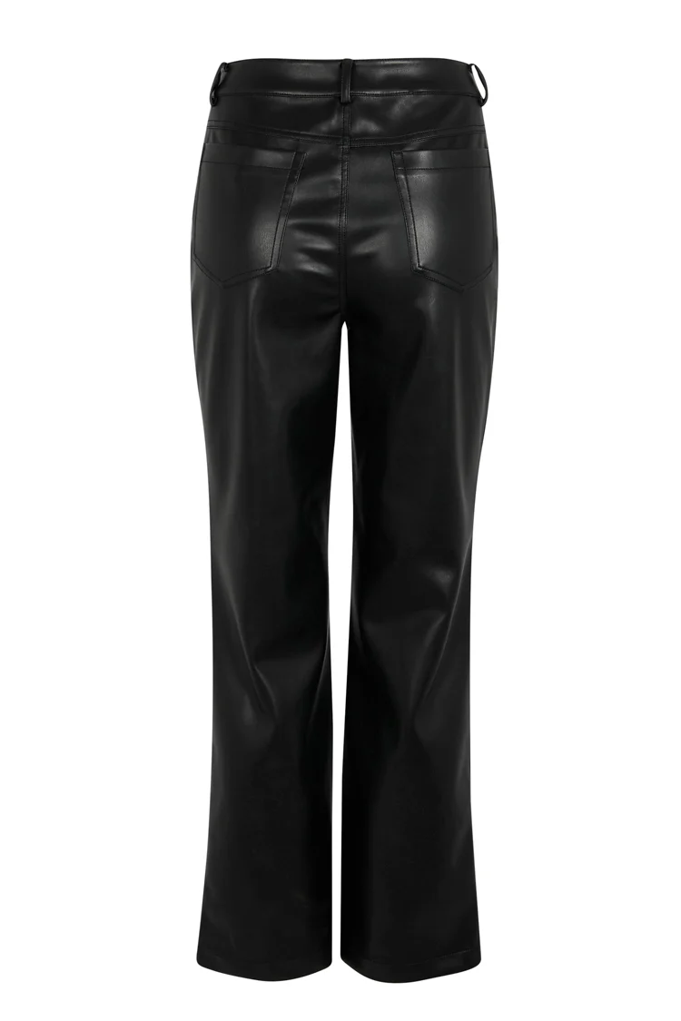 Black Vegan Leather Trouser - Image 13