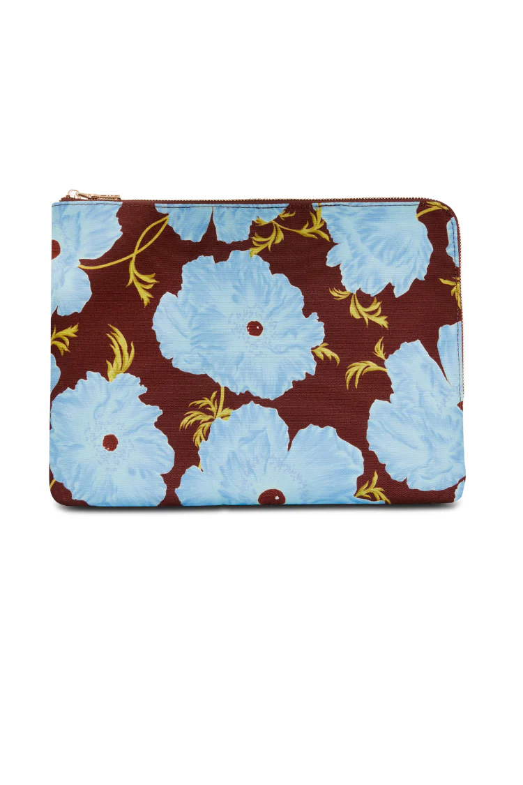 Blue & Burgundy Poppy Laptop Case - Image 9
