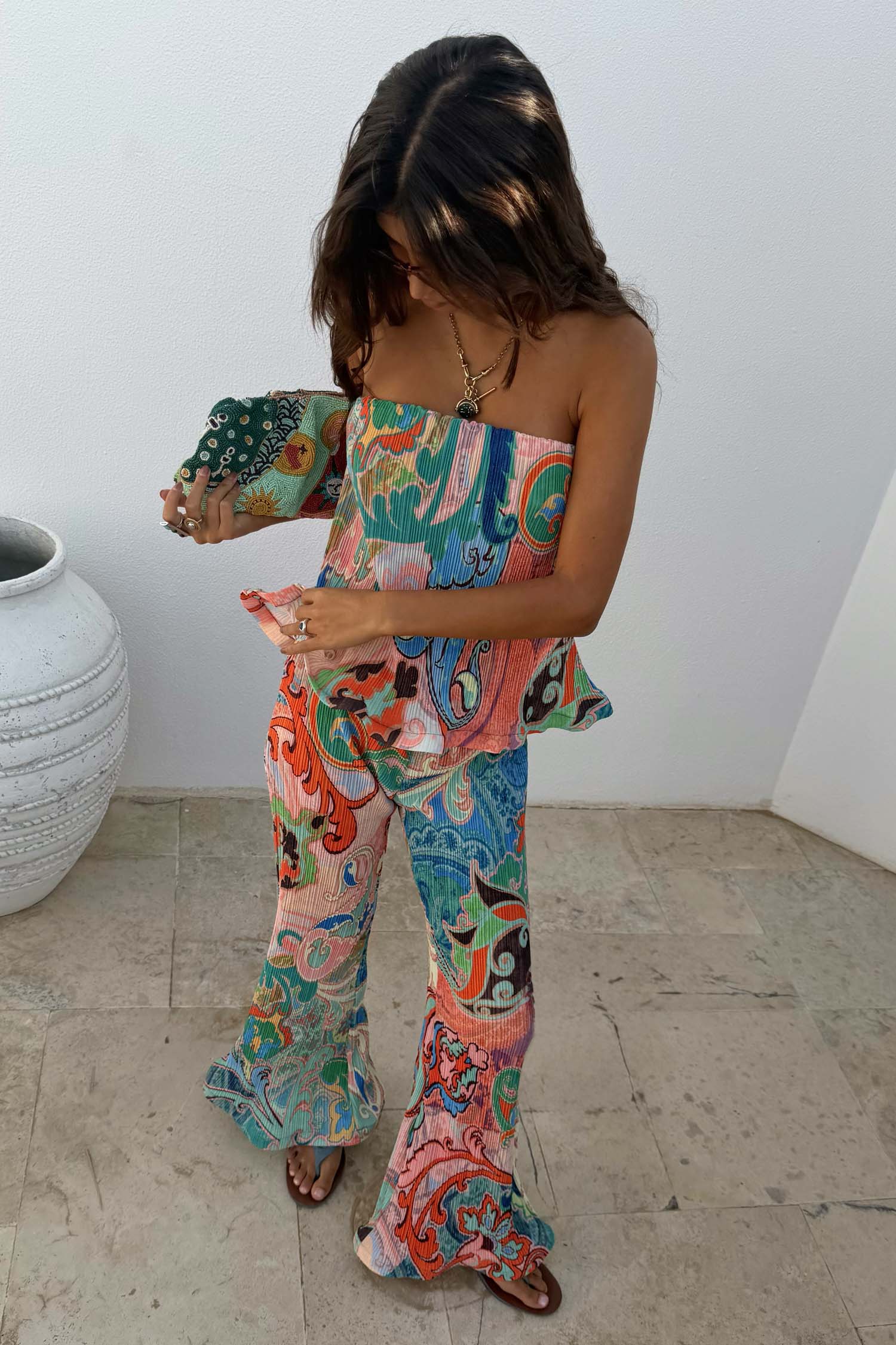 Blue Mari Plisse Trousers - Image 5