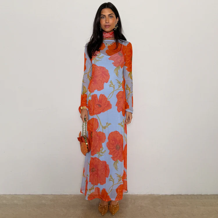 Blue Poppy Aria Mesh Dress