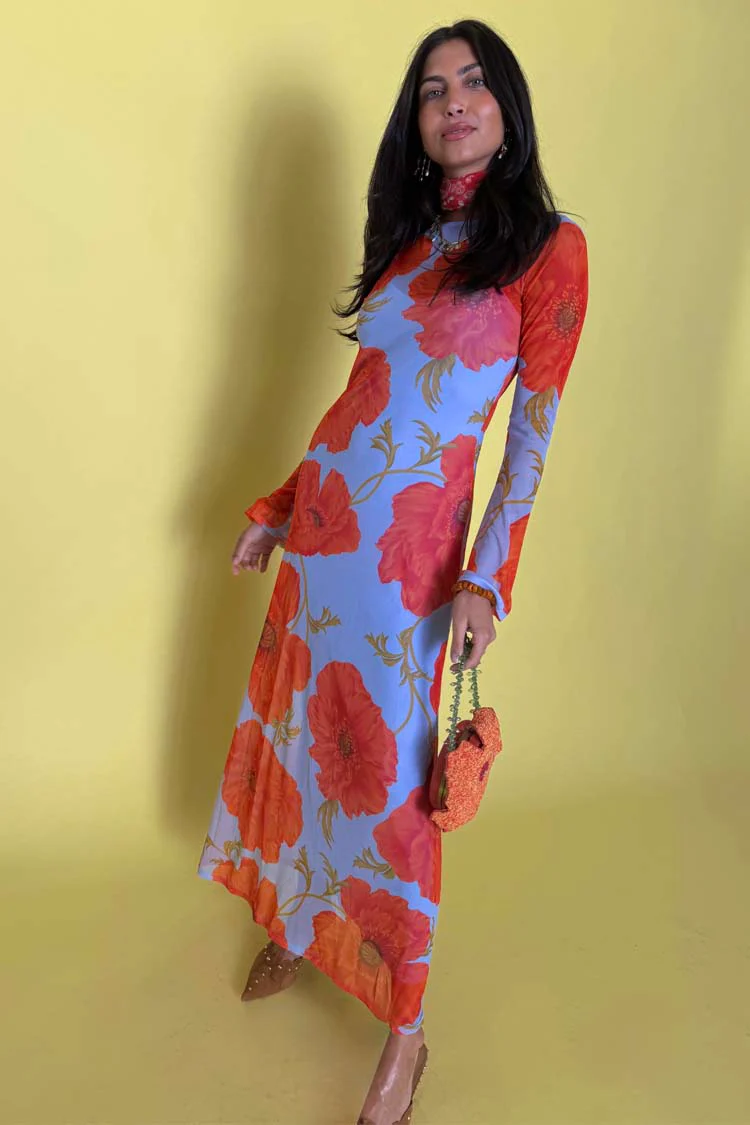 Blue Poppy Aria Mesh Dress - Image 8
