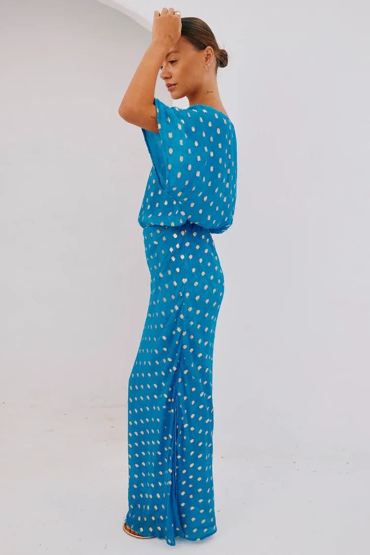 Blue Jacquard Tilly Dress Petite - Image 2