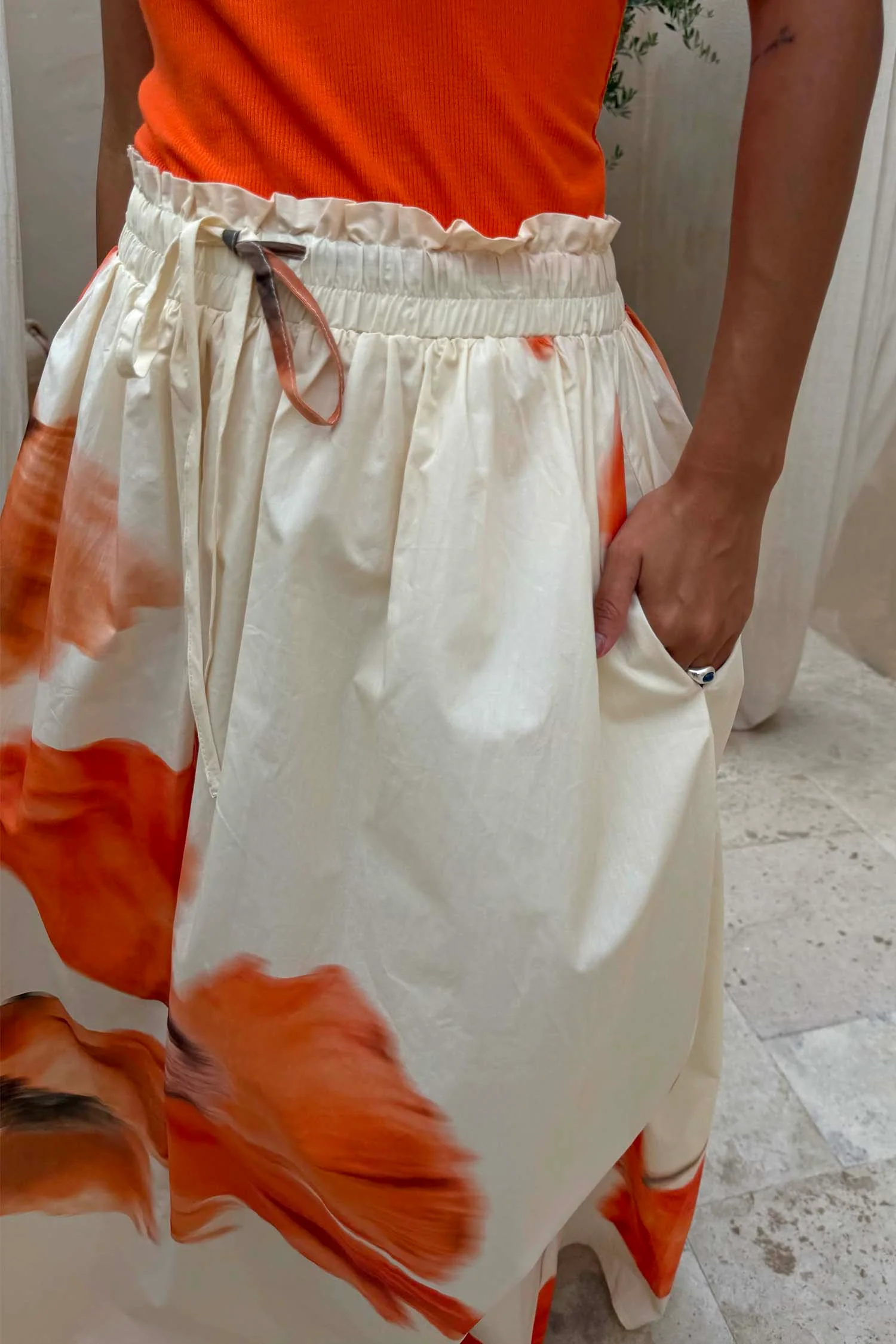 Blurred Floral Midi Skirt - Image 5