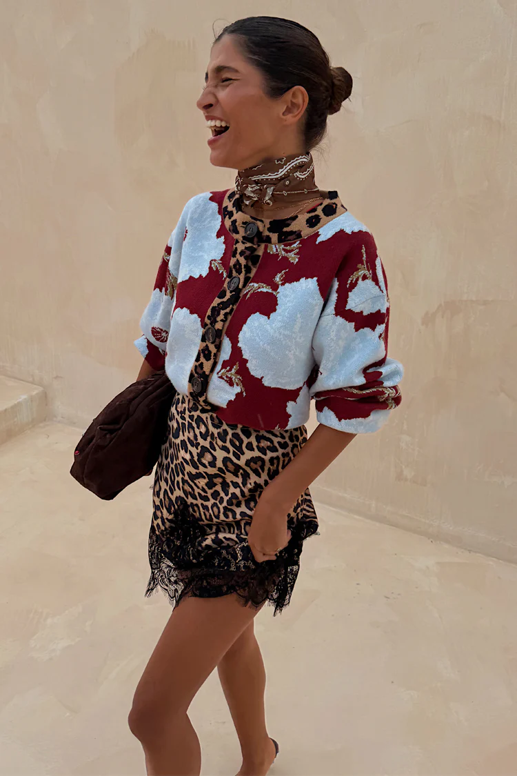 Burgundy & Blue Poppy Cardigan - Image 11