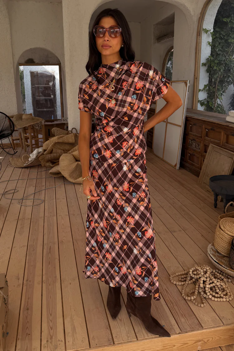 Check Floral Lottie Skirt - Image 3