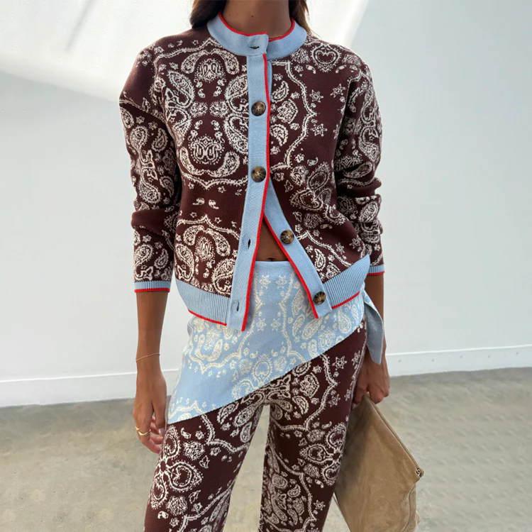 Chocolate Bandana Holly Cardigan