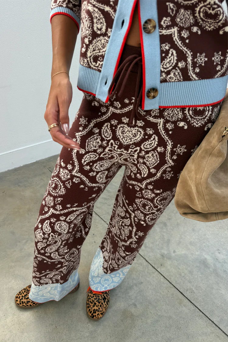 Chocolate Bandana Wide Leg Trousers - Image 5