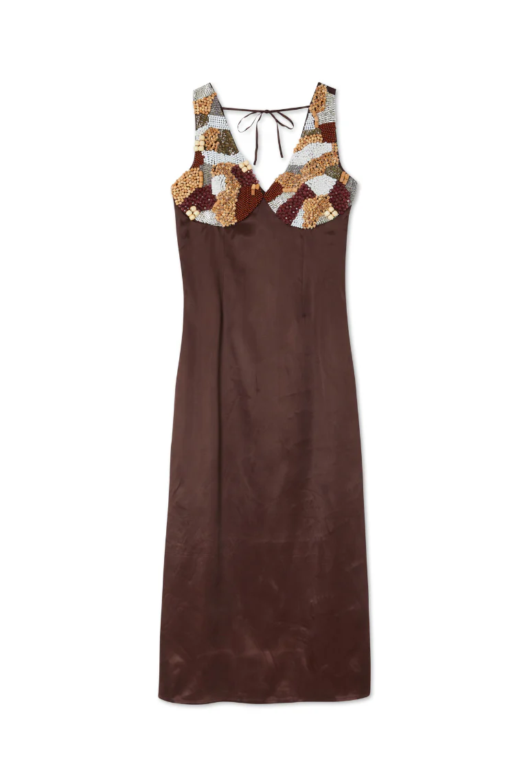 Chocolate Beaded Allegra Dress - Image 7