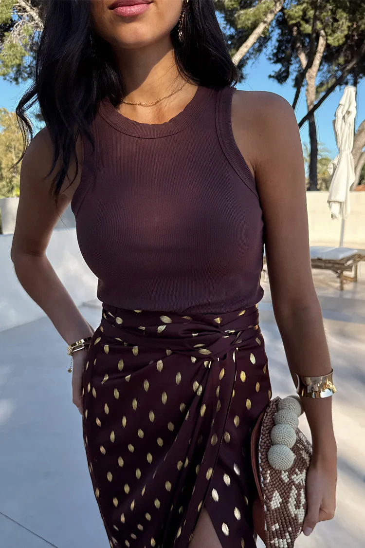 Chocolate Ribbed Tank - Image 8