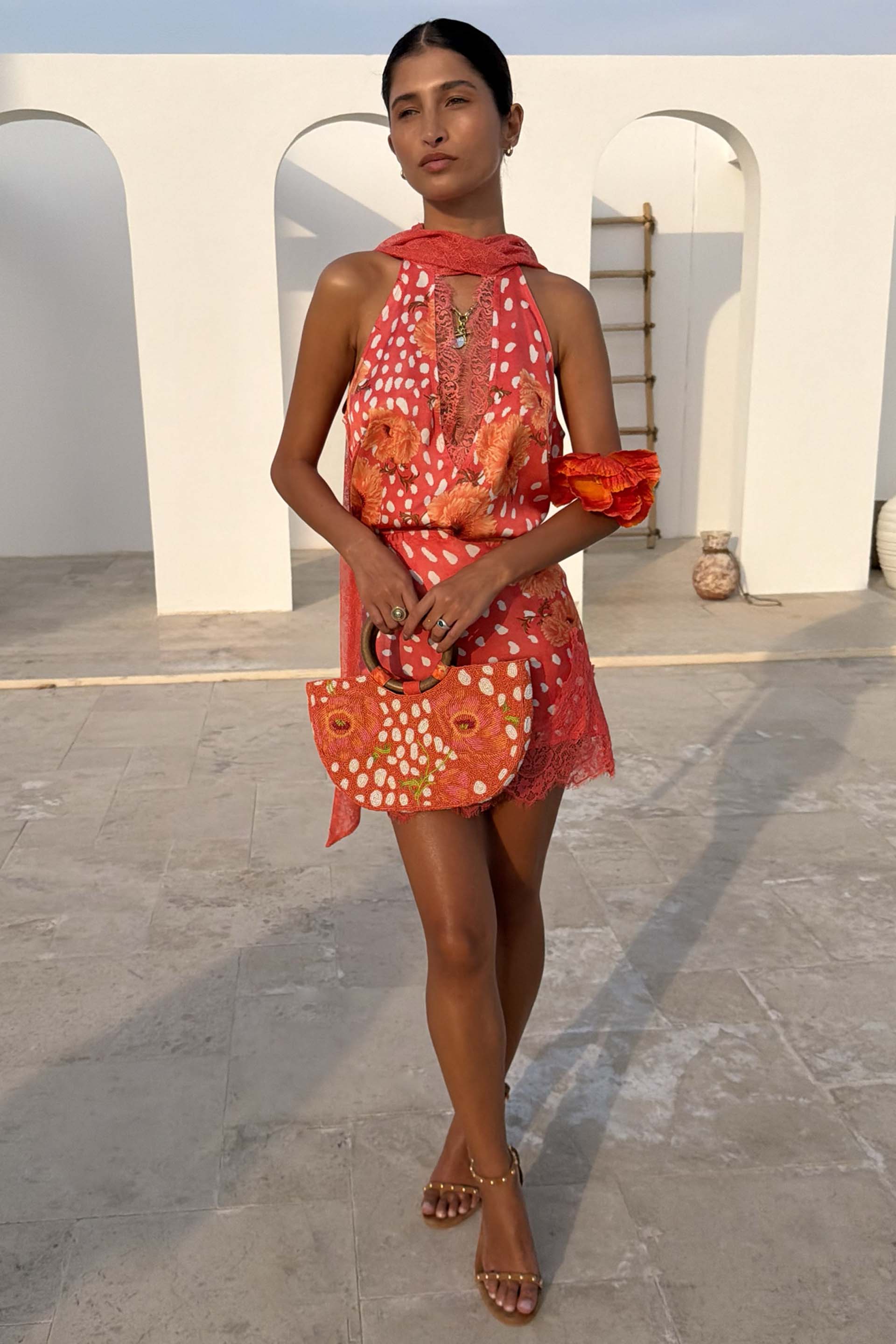 Coral Fawn Beaded Bag - Image 6