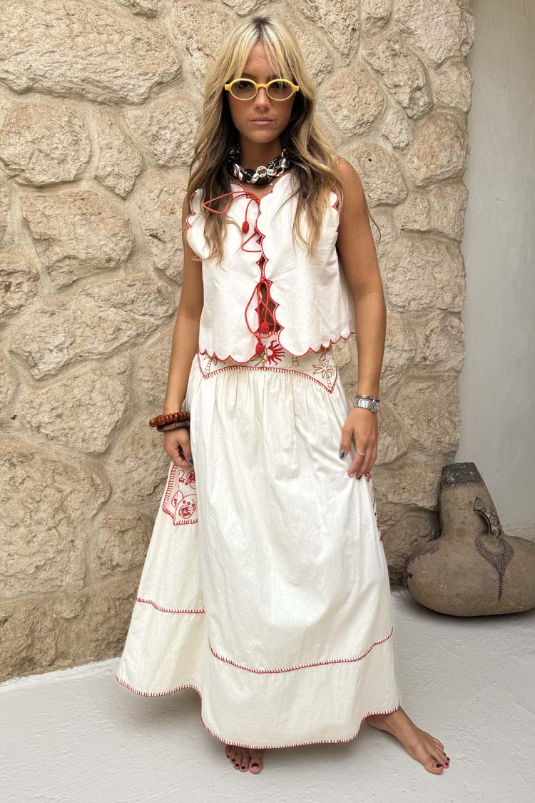 Cream and Red Pollenca Top - Image 9