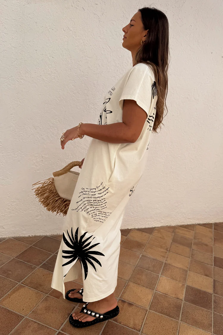 Cream Palma T Shirt Dress - Image 4
