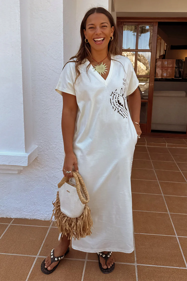 Cream Palma T Shirt Dress - Image 5