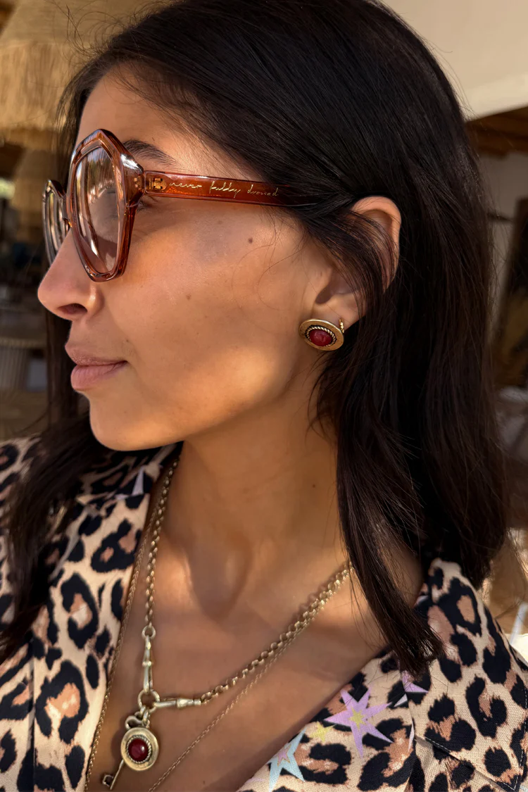 Deloris Red Circle Earrings - Image 6