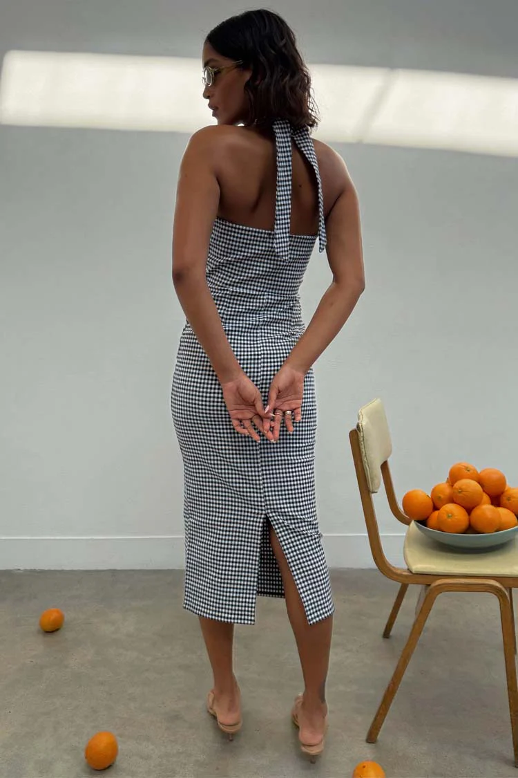 Gingham Halterneck Dress - Image 9