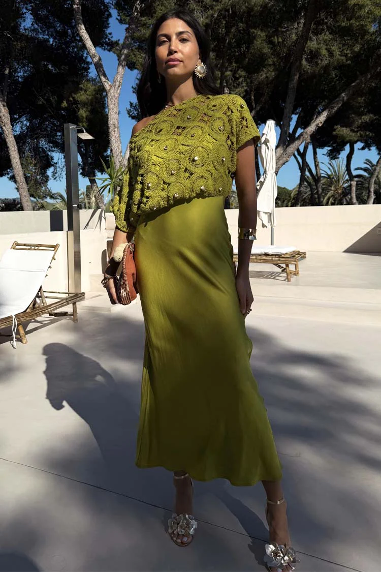 Green Shell Crochet Tilly Dress - Image 4