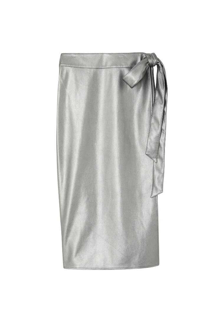 Gunmetal Vegan Leather Jaspre Skirt - Image 8