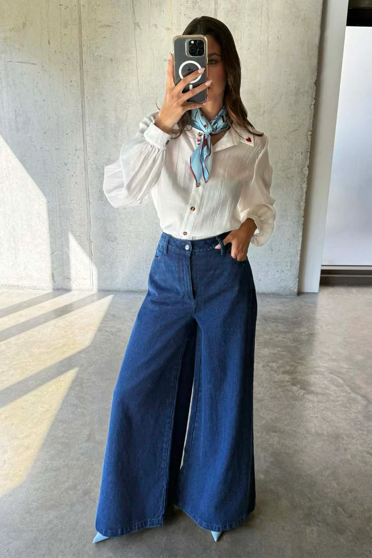 Blue Denim Pallazzo Jan Jean - Image 10