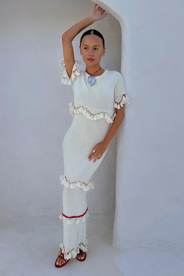 Ivory and Red Harper Dress - Image 5