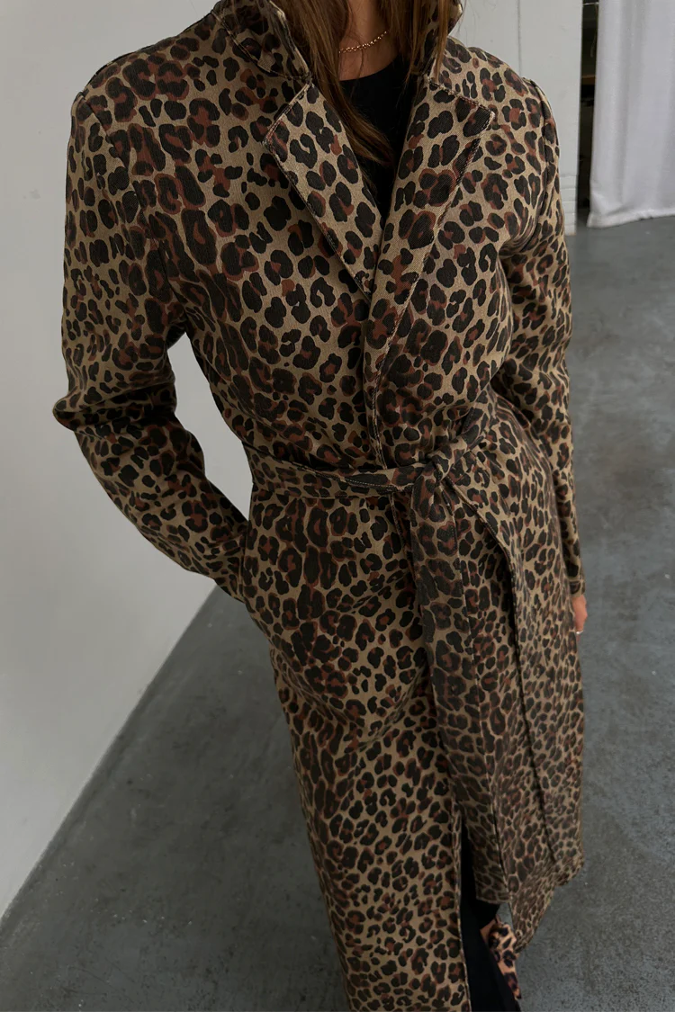 Lucia Leopard Denim 55 Coat Petite - Image 9