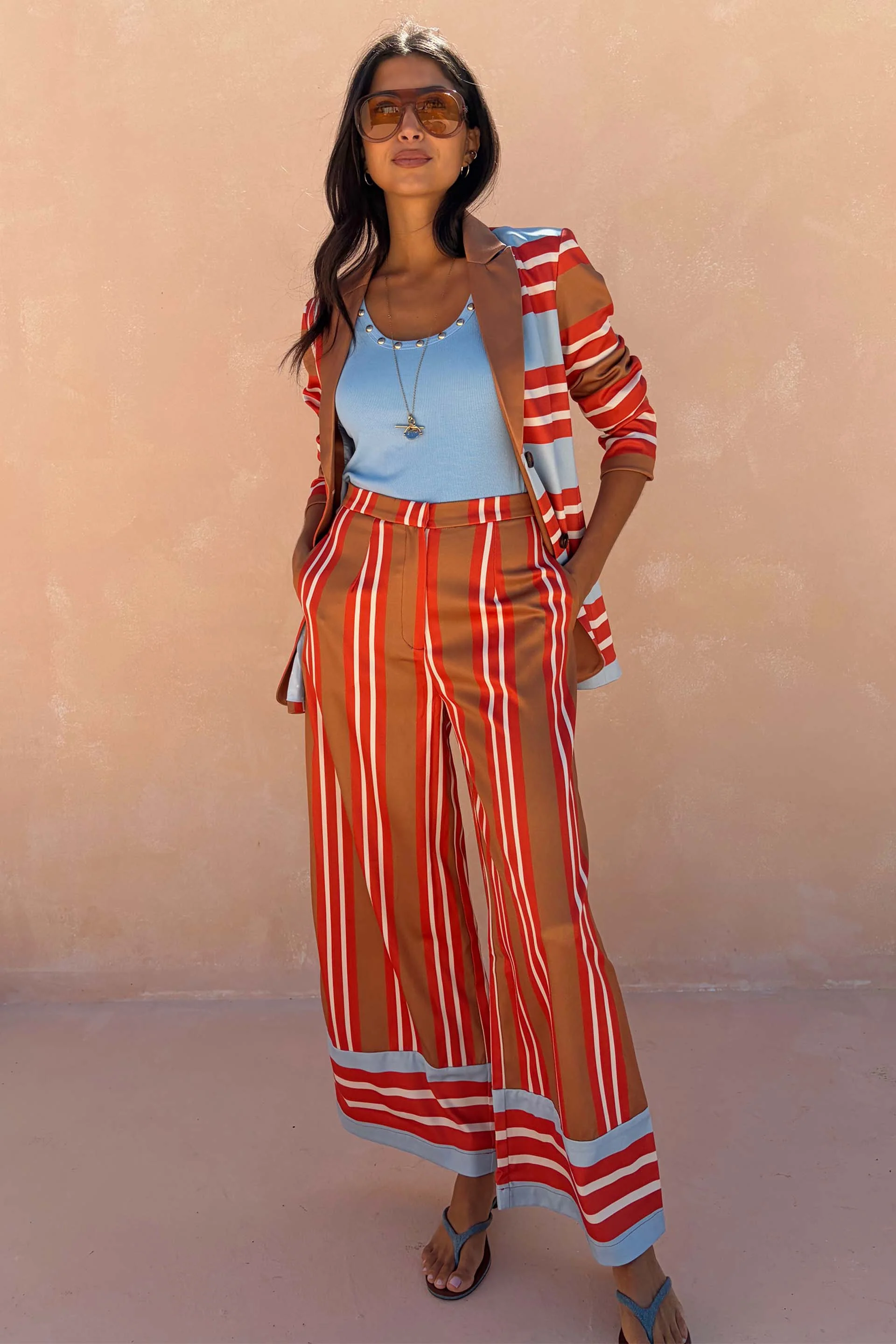 Multi Stripe Marnie Trousers - Image 6