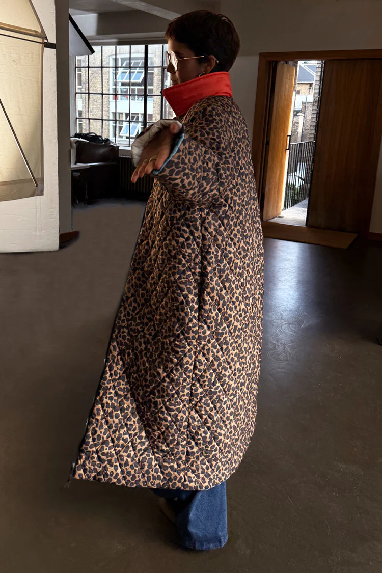 Navy Abstract Coat - Image 11