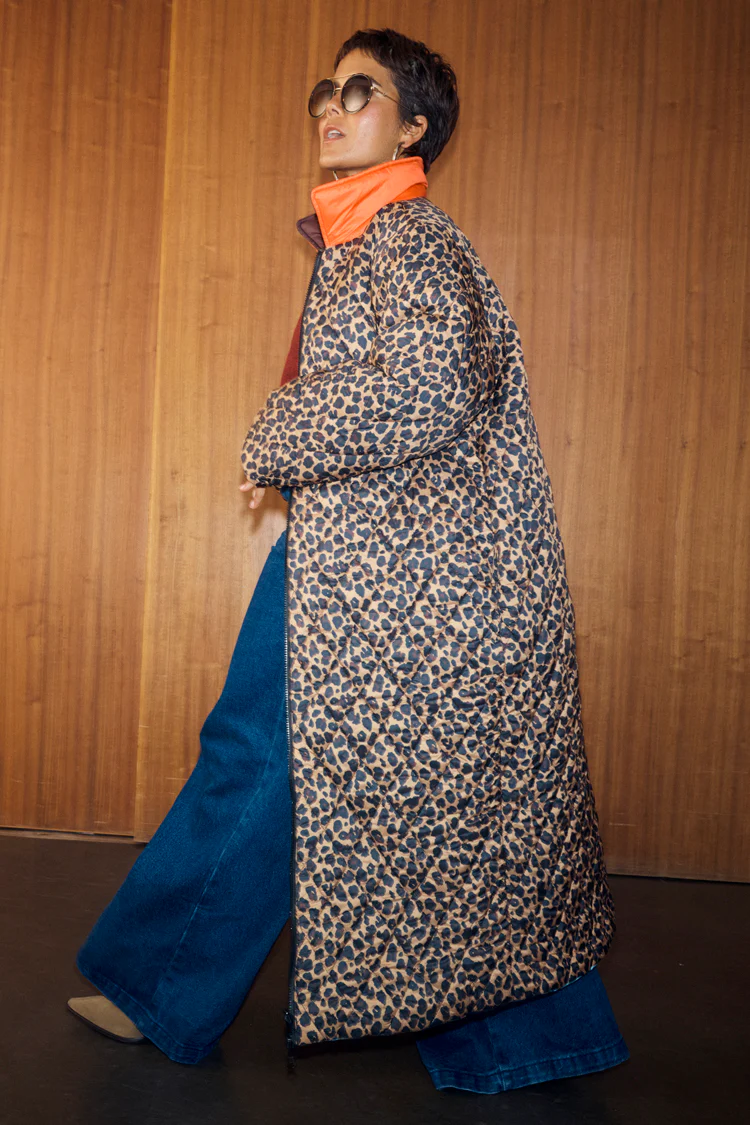 Navy Abstract Coat - Image 5