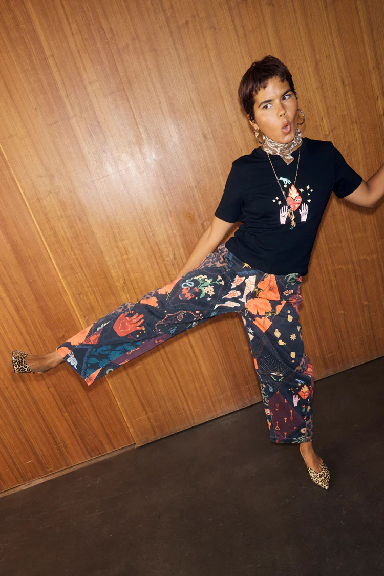 Night Garden Barrel Jeans - Image 8