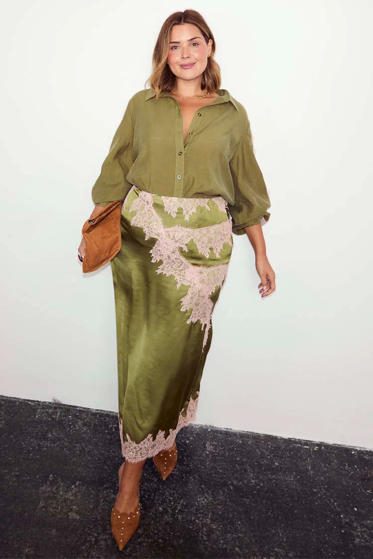 Olive & Pink Lace Marley Shirt - Image 11
