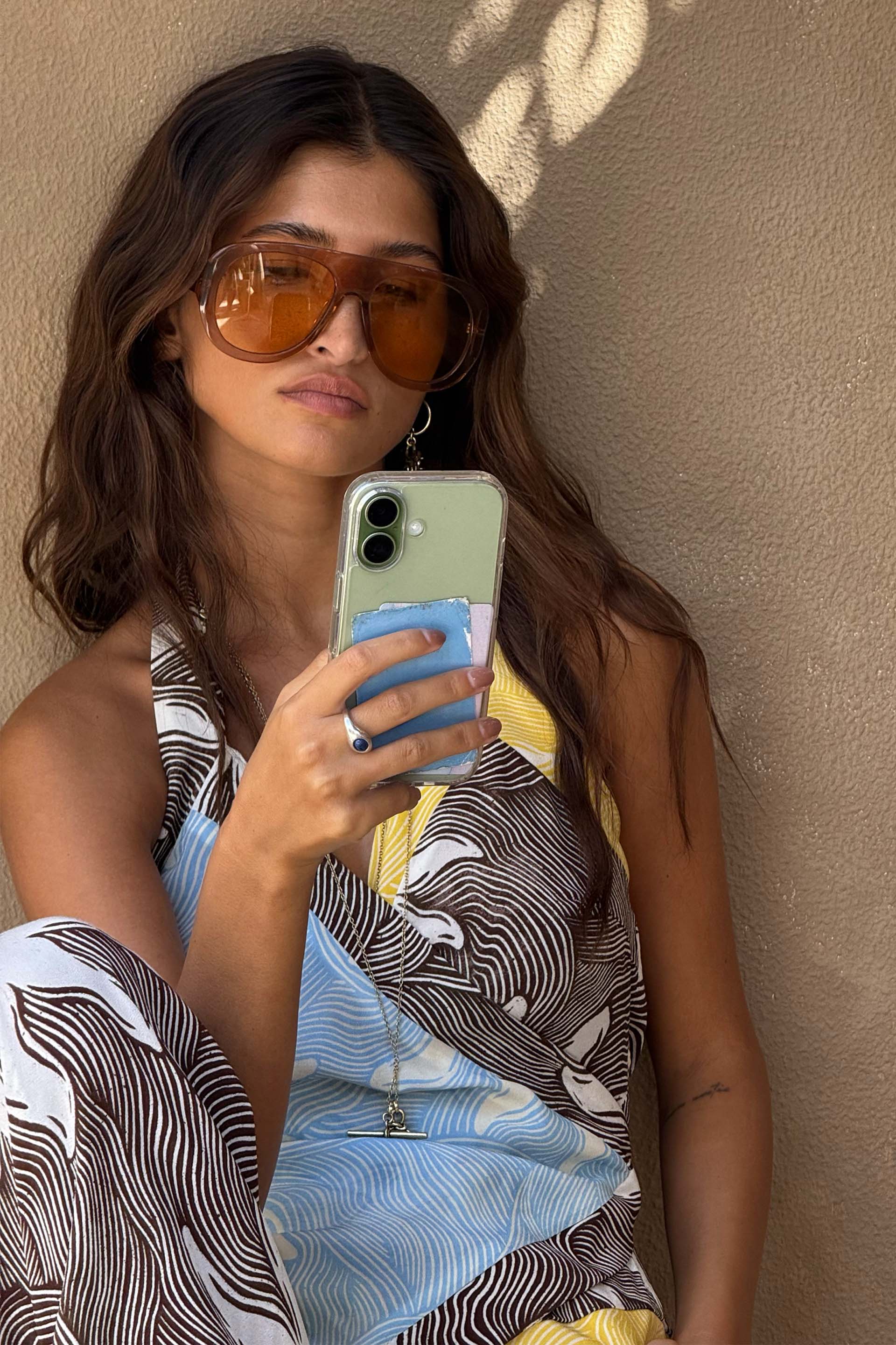 Orange Acetate Visor Sunglasses - Image 4