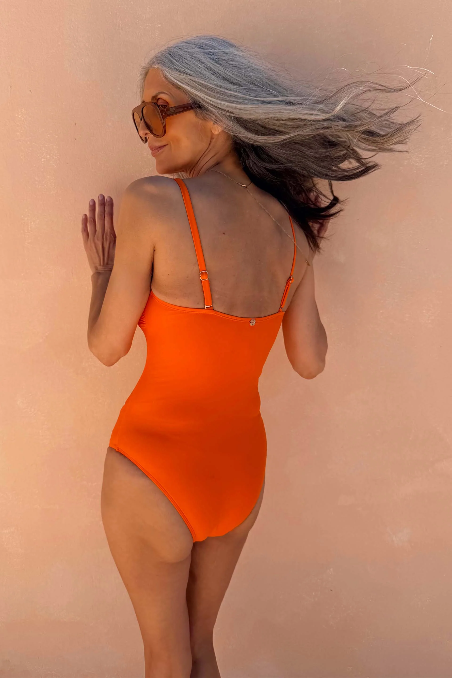Orange Sun Bandeau Swimsuit - Image 8