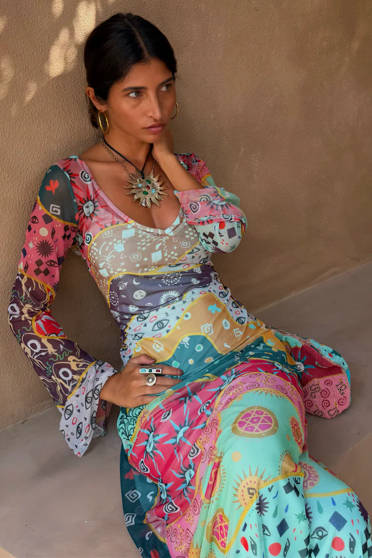Pastel Morocco Mesh Vivi Dress - Image 7