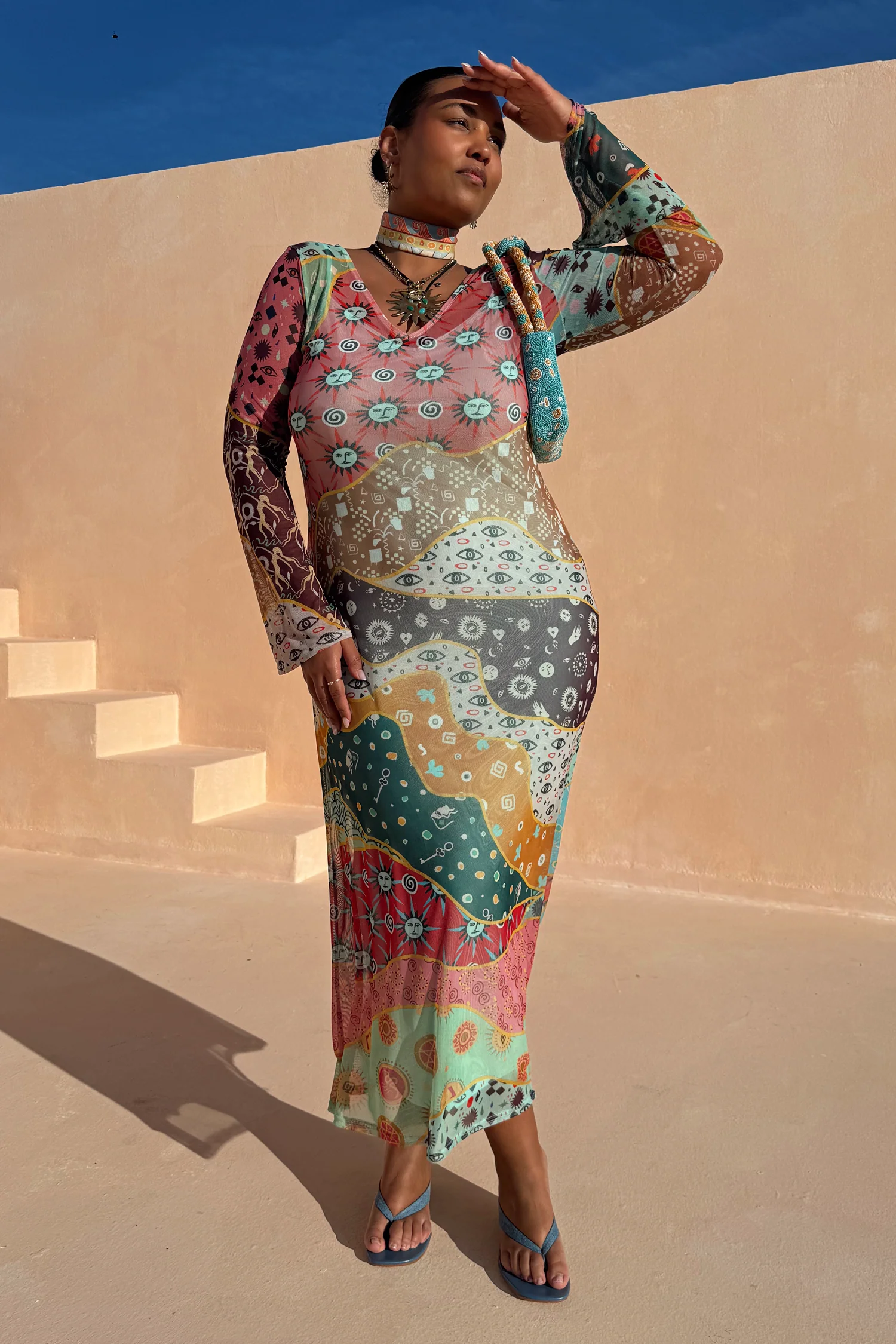 Pastel Morocco Mesh Vivi Dress - Image 8