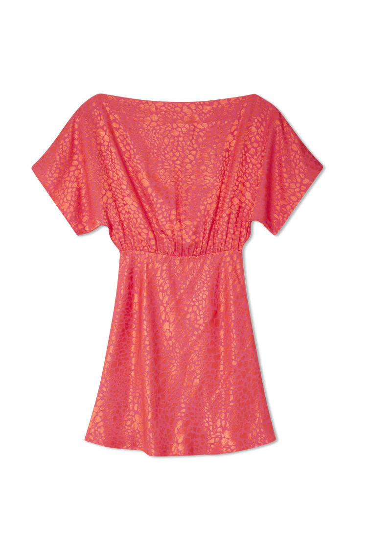 Pink Animal Jacquard Mini Tilly Dress - Image 9