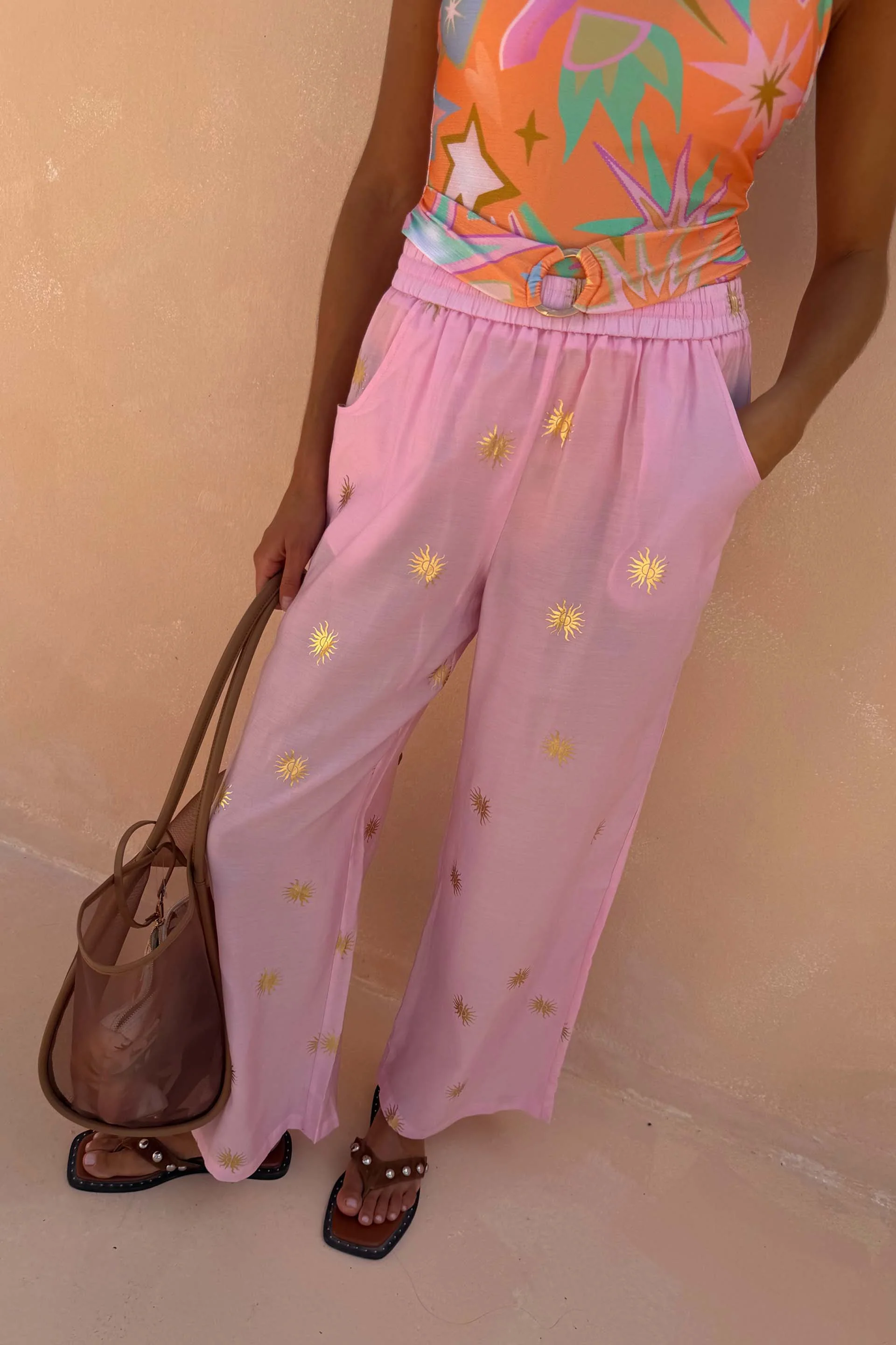 Pink Elissa Trousers with Sun Foil - Image 3
