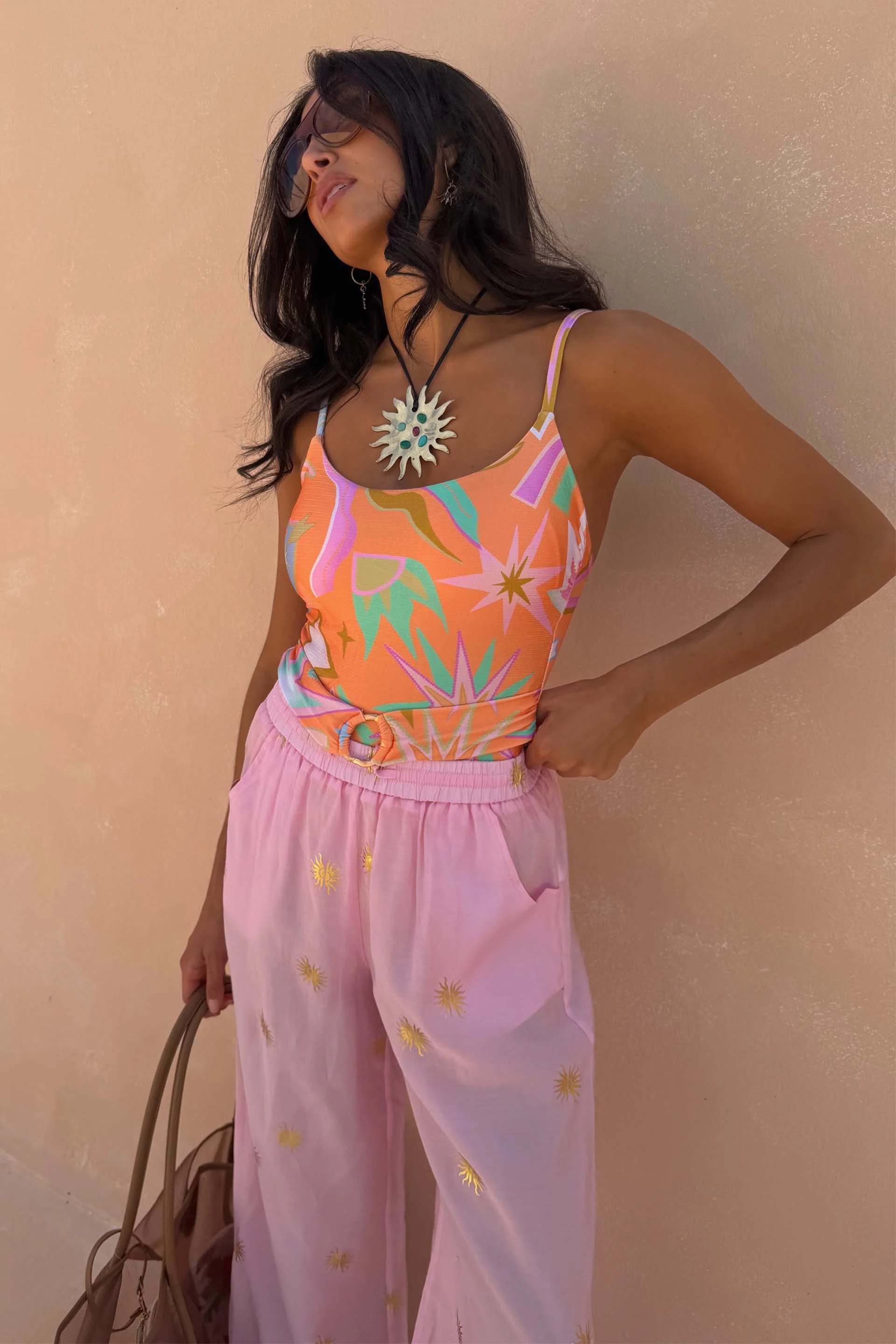 Pink Elissa Trousers with Sun Foil - Image 5