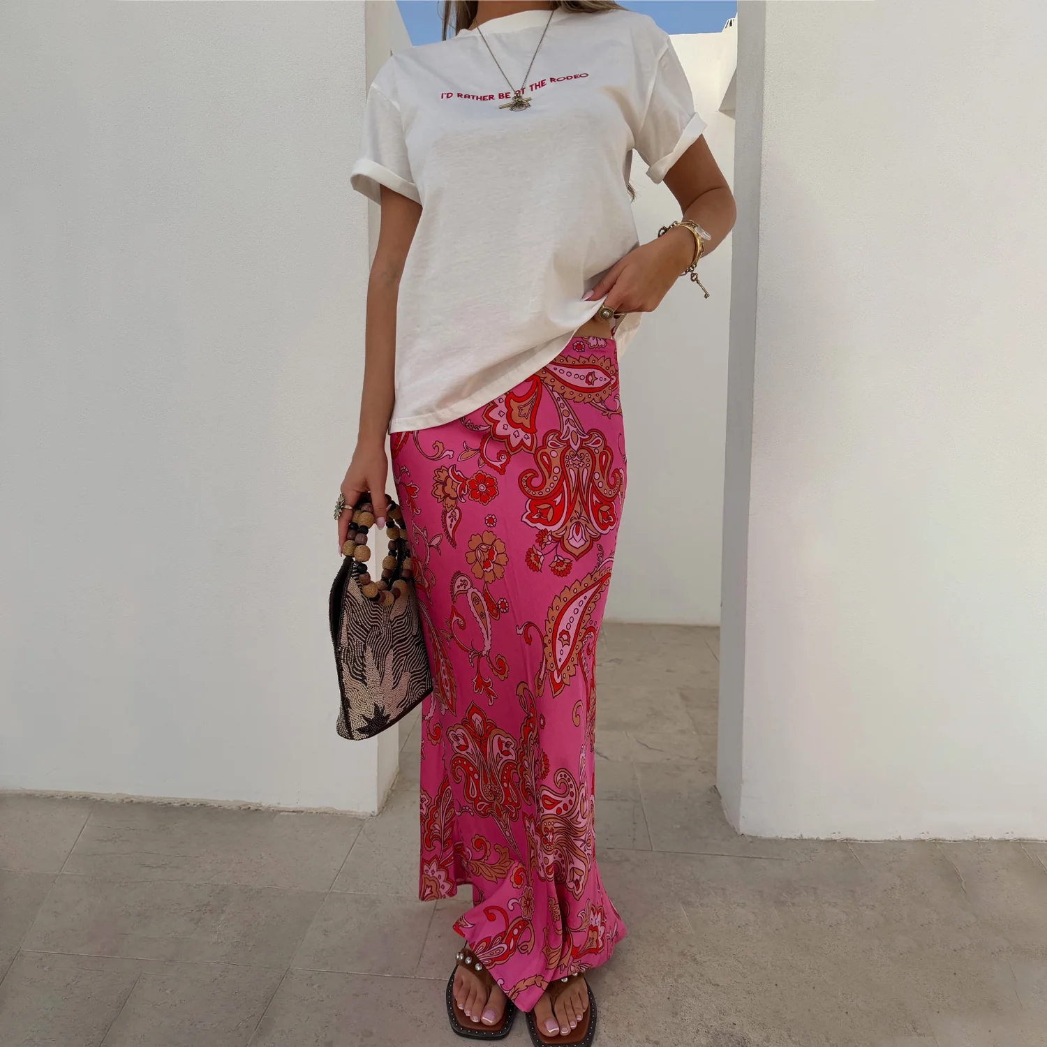 Pink Paisley Dorris Skirt